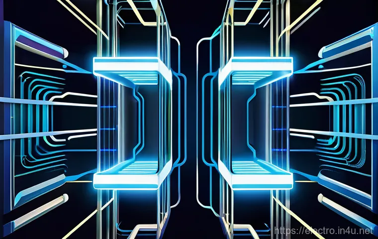 조합 논리 회로 설계 - A vibrant, high-tech illustration depicting various glowing logic gates (AND, OR, NOT, XOR) as inter...