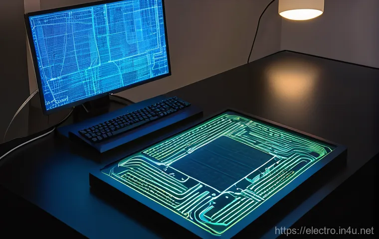 조합 논리 회로 설계 - A vibrant, high-tech illustration depicting various glowing logic gates (AND, OR, NOT, XOR) as inter...
