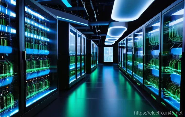 전기공학의 통신 산업 응용 - **Image Prompt: The Energetic Heart of Digital Communication**
    A dynamic, high-angle shot inside...
